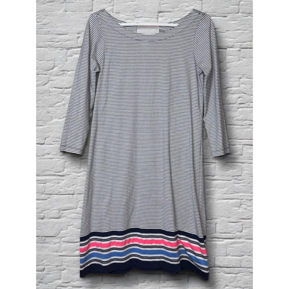 Lilly Pulitzer Women's Small True Navy Striped Noelle Bayside Dress Quiet Luxury
